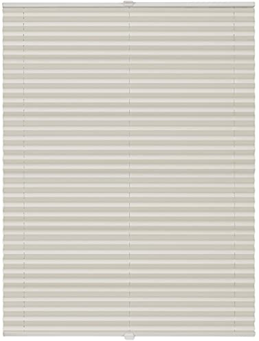 Plissee auf Maß für alle Fenster Montage Glasleiste Blickdicht mit Spannschuh Sonnenschutzrollo Vanille Breite: 51-60 cm, Höhe: 151-200 cm