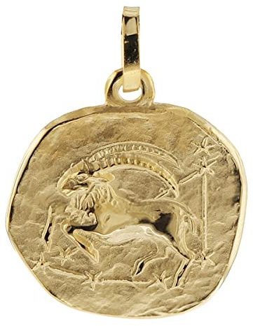 trendor Sternzeichen-Anhänger Steinbock 333 Gold 16 mm 08725-01 | Anhänger Tierkreiszeichen für Damen, Herren und Kinder, Echtgold,