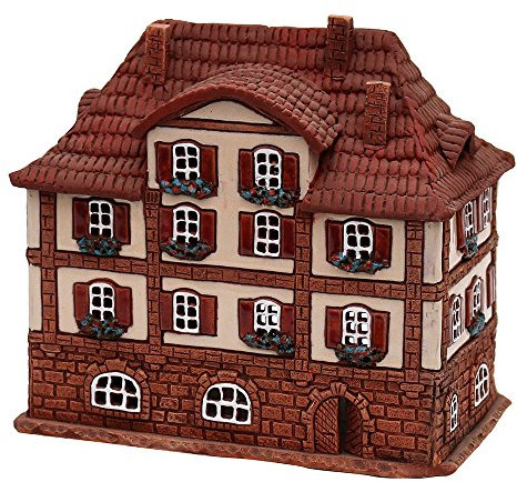 Dekohelden24 ***Keramik-Lichthaus - Bad Margentheim Marktplatz - HandArt - Detailgetreu nachgebildet und Handbemalt - Maße: ca. Breite 10 cm x Länge 16 cm x Höhe 14,5 cm.