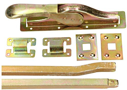 KOTARBAU® Tortreibriegel Torverschluss 2500 mm Türtreibriegel Torbeschlag Torverrieglung Torflügel Torriegel Garagenschloss Torzubehör Set Verzinkt Gelb
