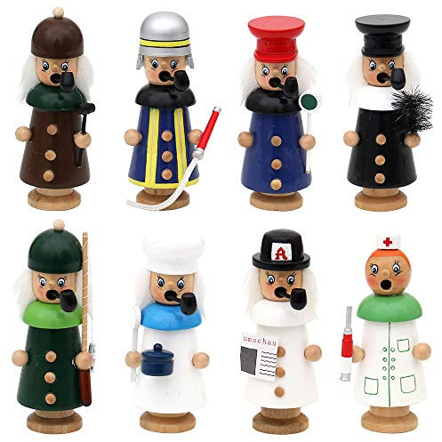 SIGRO Premium Collection Holz Räuchermann Mini bunt 8-Fach sort. 4 x 4 x 10 cm im Set