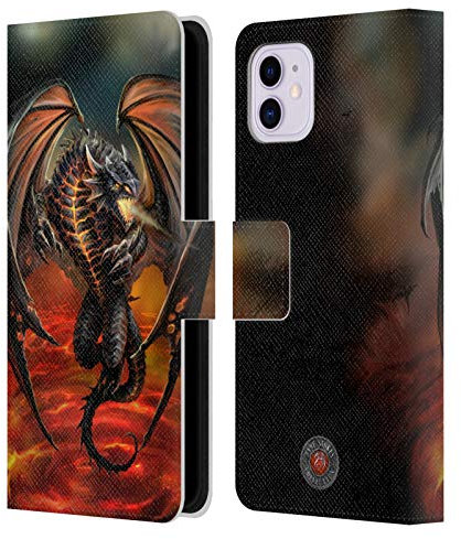 Head Case Designs Officially Licensed Anne Stokes Lava Dragons Leather Wallet Case Compatible With Apple iPhone 11