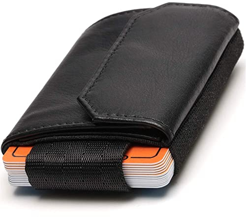 Fa.Volmer ® Kartenetui Geldbörse Herren in Echtleder | Münzfach mit Reißverschluss/Druckknopf | Farbe: schwarz | Modellreihe Vista (Vista 2)