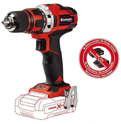 Einhell TE-CD Power X-Change 18-Volt Cordless 1/2-Inch, MAX 1500 RPM, 354 Inch-lbs, Cordless Drill/Driver w/Belt Clip, LED, Soft Grip, 2 Speed Gearing, 20+1 Torque Settings, Quick Stop System
