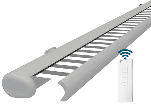 Eclipse Vollkassettenmarkise weiß elektrisch 4,0x3,0m Tuch: Grau-Weiß | Markise Balkon Garten Terrassenüberdachung Sonnenschutz Polyacryltuch UV-Schutz 50+ Smarthome-fähiger Dooya Motor