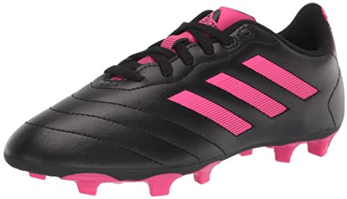 adidas Goletto VIII Firm Ground Soccer Shoe, Core Black/Team Shock Pink/Core Black, 1 US Unisex Little Kid