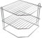 HOMION Corner Plate 3 Tier Kitchen Cupboard Organiser Tidy Storage Rack, Steel, White, 23 cm STAND (SILVER)