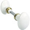 Centrale Brico Lot de 2 boutons de porte Porcelaine porcelaine de limoges laitonné