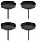 Kerzenhalter Adventskranz, 6 cm Kerzenständer Schwarz 4 Stück, Adventskerzenhalter Metall, Kerzenhalter Stumpenkerzen, Stabkerzenhalter Kerzenteller für Adventsgirlande Blumentopf