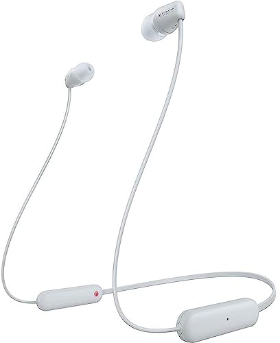 Sony WI-C100 Wireless in-Ear Bluetooth Headphones with Built-in Microphone, White