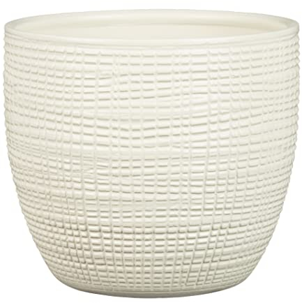 Scheurich Corteza, Blumentopf aus Keramik, Farbe: Vainilla, 25,5 cm Durchmesser, 22,1 cm hoch, 8 l Vol.