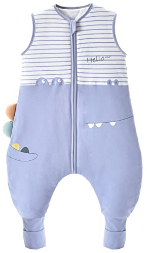 Chilsuessy Baby Schlafsack mit Beinen 2.5 Tog Winter Schlafsack Unisex Ganzjahres Schlafsack mit Füßen Babyschlafsack Schlafsack Kinder, Cute Krokodil, 90cm/Baby Höhe 95-105cm