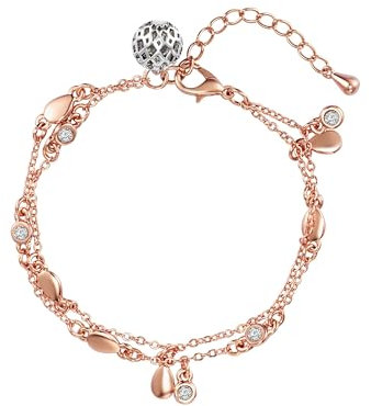 Lulu Jane Damen Armband aus Metall verziert mit Kristallen Perle (synth.)