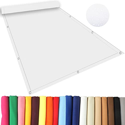 Voile D’ombrage 1 x 2.2 m Bâche D'ombrage, Voile Solaire, Filet Dombrage Rectangle Imperméable 98% Anti UV pour Patio Terrasse Extérieur, Sable, Blanc