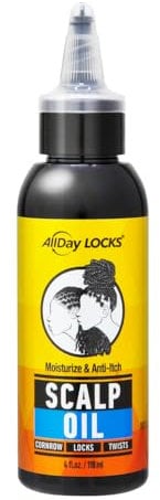 AllDay Locks Scalp Oil (4 oz) | Soothing, Nourishing Conditioner for Dry, Itchy Scalp | Sunflower, Lavender, Tea Tree Oil | Relieve Soreness & Tension in Braids, Locks, Twists, Cornrows | 4 oz