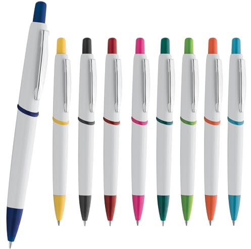 Hole Gadget ® | Penne Personalizzate Bianche con Scritta, Logo, Stock Ideali come Gadget Personalizzati Promozionali per Aziende, Fiere ed Omaggio a Clienti, Matrimonio o Compleanno PD194 (500)