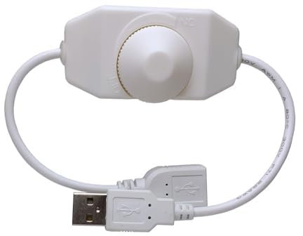 TOPXCDZ USB LED Knob Dimmer DC 5 V Band Luminosità Regolazione Interruttore Controller Spina per 5050 3528 2835 5 Volt Strisce luci (USB Knob White)