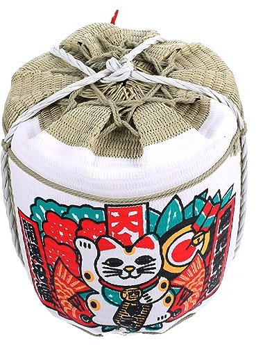 HOMSFOU Japanische Sake-fass-dekoration Weinfass- Sake-flasche Reismischwanne Restaurantfass Japanisches Fassen Weinkübel Fassendekoration Reis Mischwanne Draussen Sushi-platte