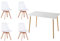 HJhomeheart Table à Manger Ronde avec 4 Chaises de Salle à Manger pour Salle à Manger Cuisine Salon Table à Manger en Verre et Chaises Noir