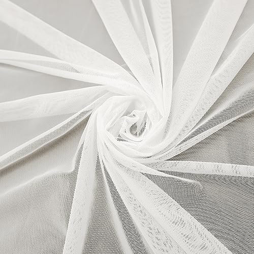 Netzstoff, 4-Wege-Stretch, Power Mesh, 2 Yards Lang, 152 cm Breit, Leicht, Durchsichtig (cremefarben)