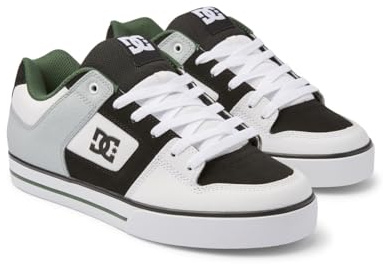 Dc Shoes Men's Pure Sneaker, White Black Green, 8 UK