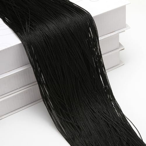 Wambere 1 Stück 1m × 2m Fadenvorhang Linienvorhang Türvorhang Hintergrundvorhang Seilvorhang Schnur Vorhang Gardine Curtain für Fensterdekoration Raumteiler Dekoration Feiertagsdekoration,Schwarz