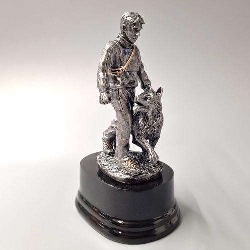 eberin · Hundesport-Pokal, Resinfigur Hundeführer -Hund beim bei Fuß gehen-, Auszeichnung Gehorsamkeitstraining, Agility-Wettbewerbe, Hundesportveranstaltungen · Pokal personalisierbar · (OHNE Gravur)