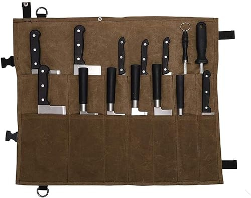 Sac à Couteaux à Roulettes pour Chef - 14 Compartiments - Poches pour Cuisiniers - Pour Camping, Randonnée