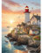 Giahism Malen nach Zahlen Erwachsene Landschaft-Strand und Leuchtturm Malen nach Zahlen für Erwachsene,Landscape Paint by Numbers Adult,DIY Ölgemälde für Home Décor(30X40cm)