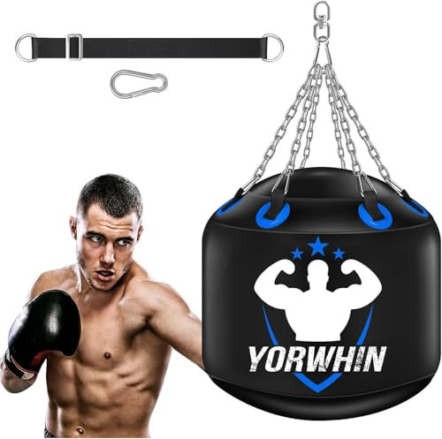 NZQXJXZ Wasserboxsack mit Verstellbarer Metallkette und Wasserinjektionsschlauch, Wasser Aqua Schwer Boxsack Hängend für Erwachsene Fitness, MMA
