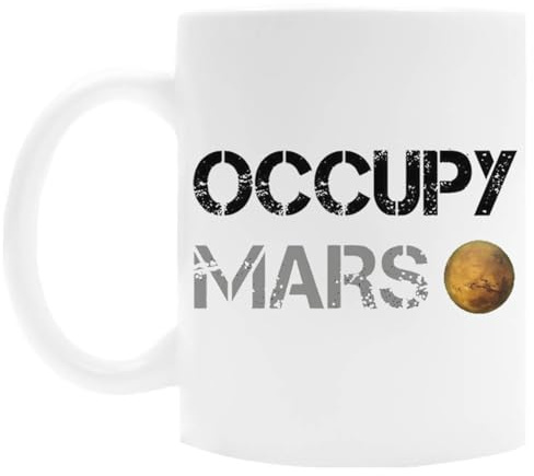 Oldrytee Occupy Mars Elon Musk Spacex Keramikbecher Trinkbecher Weiß