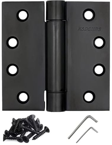 Automatic Self-Closing Door Hinges Stainless Steel 4 x 4 (Inch),Black Spring Hinge Heavy Duty Hinges Interior Home Fire Exterior Pantry Basement Front Door Hinges, UL Listed 3 Pack