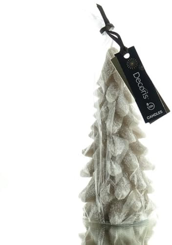 Decoris® Weihnachtskerze Tannenbaum Hellbraun 16.5 cm - Wachs