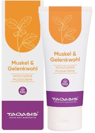 TAOASIS Muskel- & Gelenkwohl Pflegecreme – 100 ml – Naturreine ätherische Öle mit Arnika & Pfefferminze – Für Muskeln & Gelenke – Vegan & ohne synthetische Zusatzstoffe