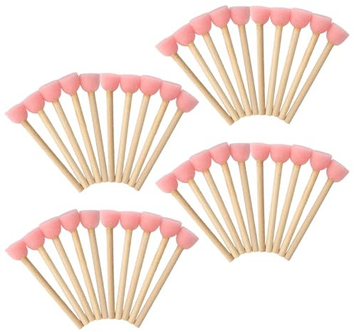 Set Da 40 Pezzi Spugne Per Dipingere, Pennelli Per Dipingere Pennello Di Spugna Con Manico In Legno, Spugna Per Dipingere, Ideale Per Bambini E Adulti