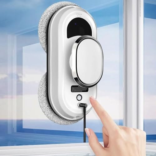 CraftNestUK Robot Limpiador de Ventanas eléctrico de succión Fuerte de 2800pa, Dispositivo de Limpieza Inteligente para Ventanas Interiores/Exteriores, Robot Aspirador de Vidrio de Gran Altura