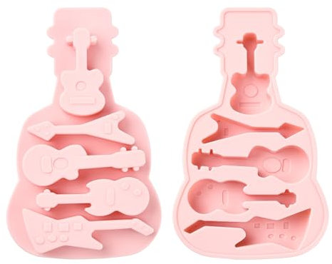 UR URLIFEHALL Lot de 2 moules en silicone en forme d'instrument de musique en forme de guitare pour gâteaux, savons, muffins, cheesecake, brownie