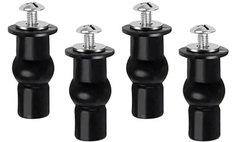 4 Pack Universal Toilet Seat Screw Hinges with Expanding Rubber Nuts, Rust Proof Toilet Lid Bolts, Wc Blind Hole Fixings for Secure Seat Installation