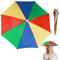 Chapeau Parapluie, Parapluie de Tete Pliable pour Adultes et Enfants, Chapeau de Parapluie avec Bande Élastique, Casquette de Parasol Arc-en-Ciel pour Festival Plage Camping Pêche Randonnée