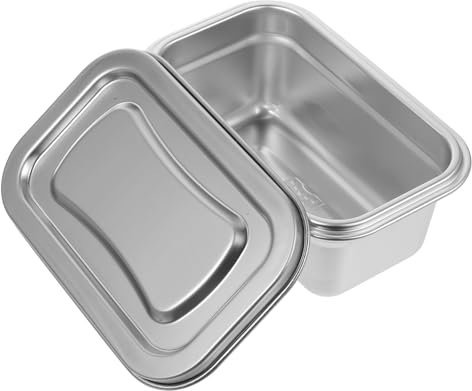 BESTYASH Caja De Helado De Acero Inoxidable Contenedor De Helado Reutilizable Contenedores De Helado Para Congelar Con Tapas Contenedor De Helado Para El Hogar Una Pinta De Acero