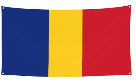 Bandiera della Romania stampata decorazione natalizia appesa bandiera - 177,8 x 88,9 cm - Natale, compleanno, festa festeggiamento banner,