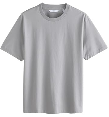 NEXT Herren Reguläre Passform Premium T-Shirt aus Supima-Baumwolle Grau XL