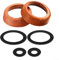 75 Typ Griff Pumpe Ersatzteile, Gartenpumpe Handpumpe, Brunnenpumpendichtung, Gummi-Becher-Dichtungsset, 2 Ledermanschetten und 4 Dichtungsringe (braun + schwarz)