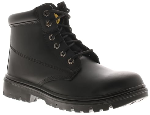 Tradesafe Build S1P SRA Men's Steel Toe Lace-Up Work Boots - Mens Safety Shoes with Puncture-Resistant Midsole, Non-Slip & Anti-Static Safety Footwear Black 12 UK