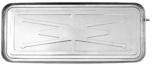 Klimaanlage Tropfenöl, AC-Auffangwanne, Edelstahl, Silber, mehrere Größen, mit Abflussrohr und Eisendraht(85 * 36cm)