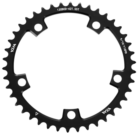 QUARKZMAN 130BCD Fahrrad Kettenblatt | 42T Rundes Schmal-Breites Einfaches Aluminium Kettenblatt Kettenrad, Für Rennrad Fahrrad 9/10/11 Gang Ketten