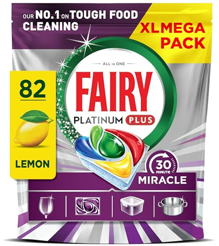 Fairy 30 Minute Miracle Platinum Plus Dishwasher Tablets, 82 Capsules