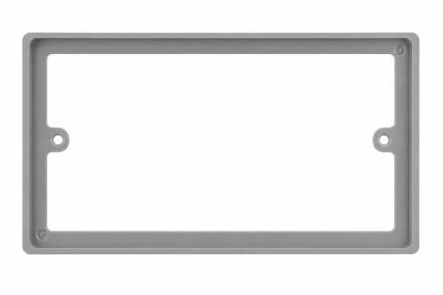 10mm Grey 2‑Gang Socket Spacer/Back Box Extender – E4ALL Nexus Series