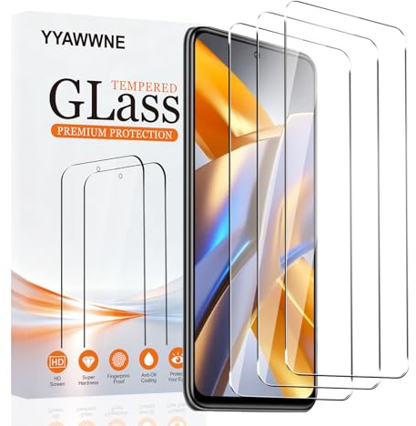 【3 Stück】Schutzfolie für Xiaomi Poco M5s/Redmi Note 10/Redmi Note 10 5G, Displayschutzfolie, Panzerglas, Gehärtete Glas | 9H Härte, HD-Klarheit, kristallklar, Ultrabeständig, Einfache Installation.
