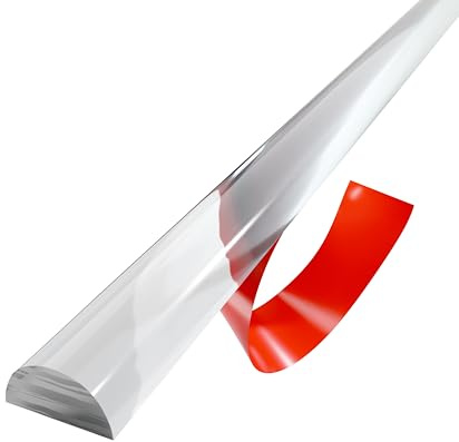 DQ-PP SCHWALLSCHUTZ Selbstklebend Dusche – Akryl – Größe: 5x10mm – Länge: 0,7m – Farbe: Transparent – 70cm Halbrundstab Duschdichtung Schwallschutzleiste Wasserabweiser
